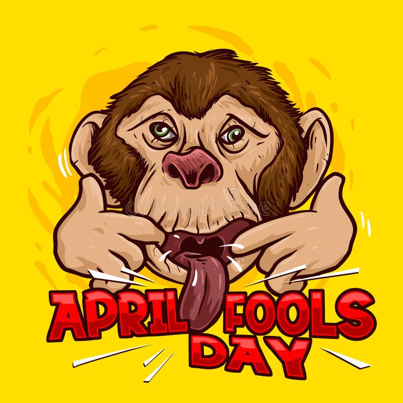 Funny Monkey for Celebrate April Fools Day Stock Vector - Illustration of  animal, funny: 219138110
