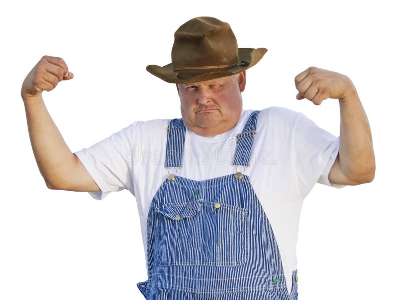 Funny Old Man Flexing Muscles royalty free stock image