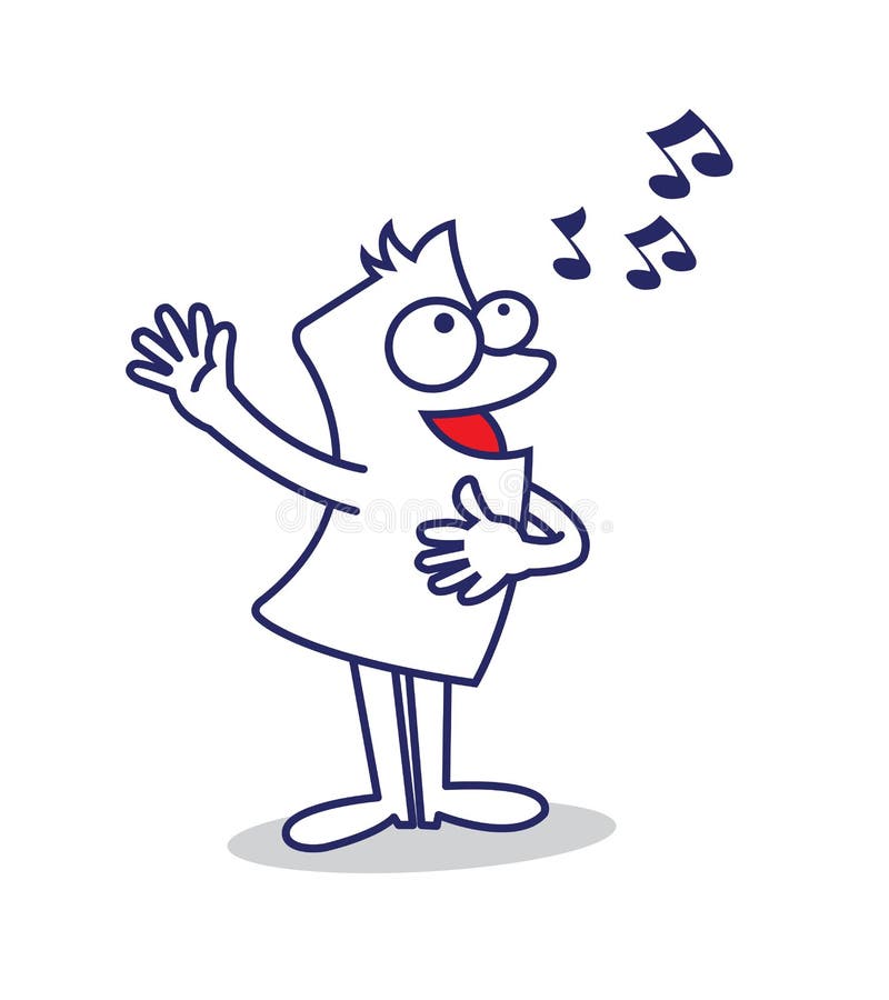 A Funny opera Singer performing vector illustration