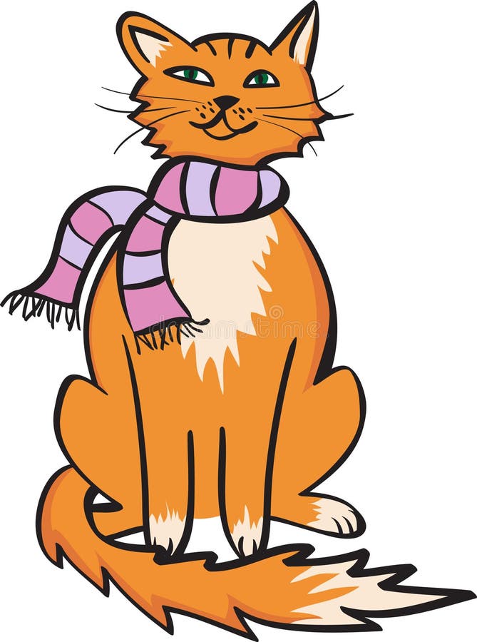Funny orange cat royalty free illustration