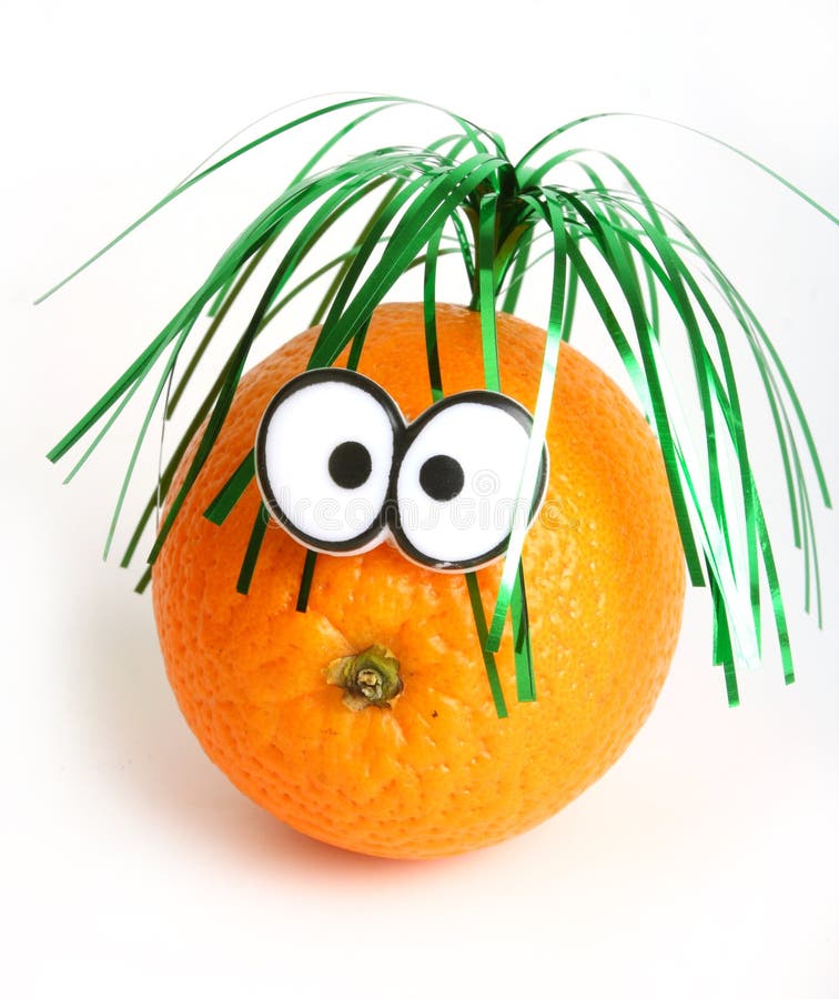 Funny orange with eyes