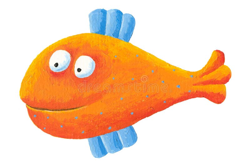 Funny orange fish vector illustration