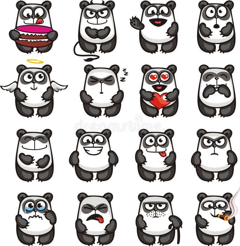 Funny pandas (1) stock illustration Funny pandas (1) stock illustration