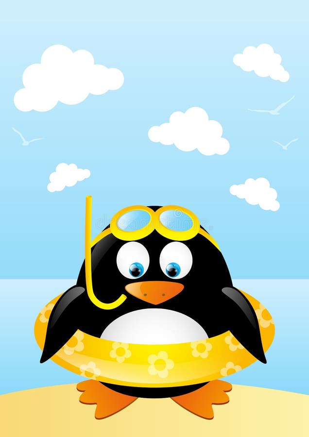 Funny penguin royalty free illustration