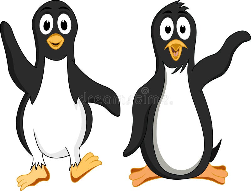 Funny penguin cartoon vector illustration