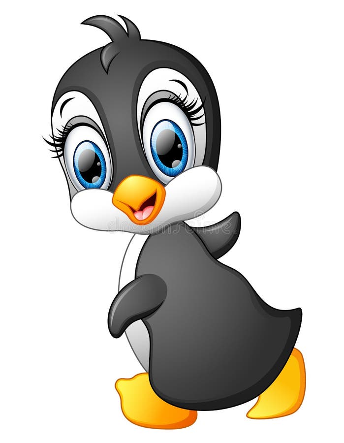 Funny penguin cartoon stock illustration