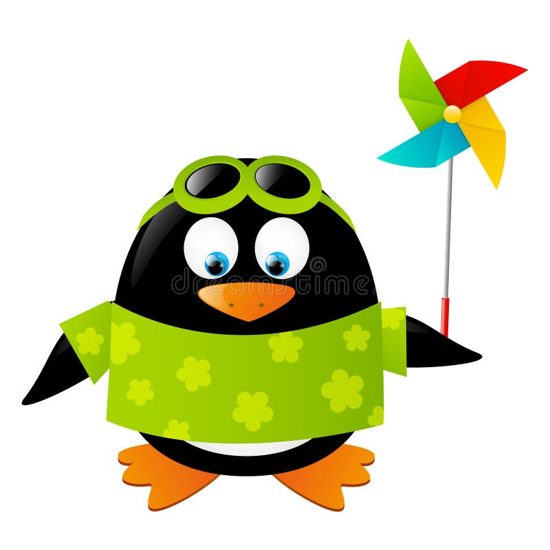 Funny penguin stock illustration