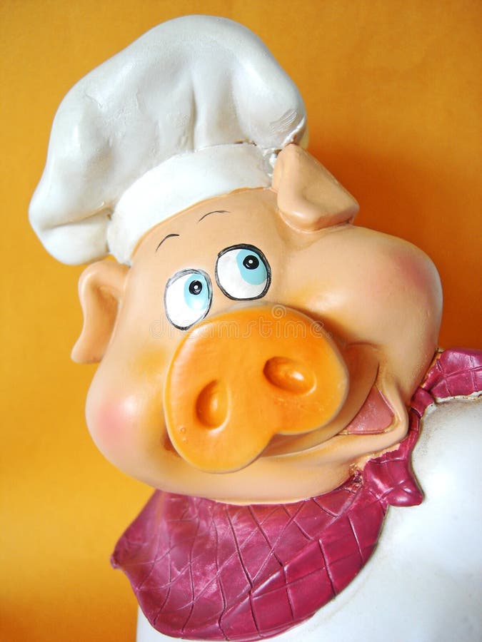 Funny pig with chef hat