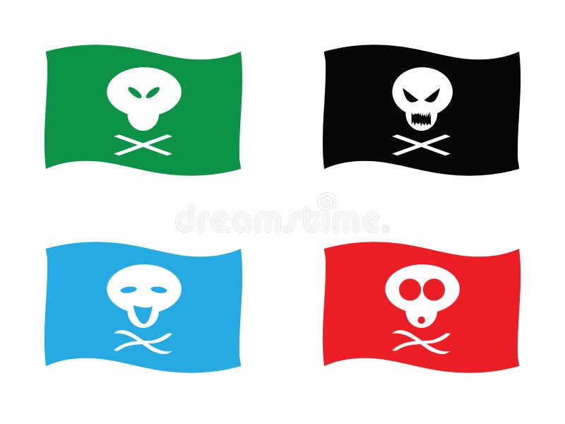 Funny pirate Flag stock vector. Illustration of icon, green - 8894396