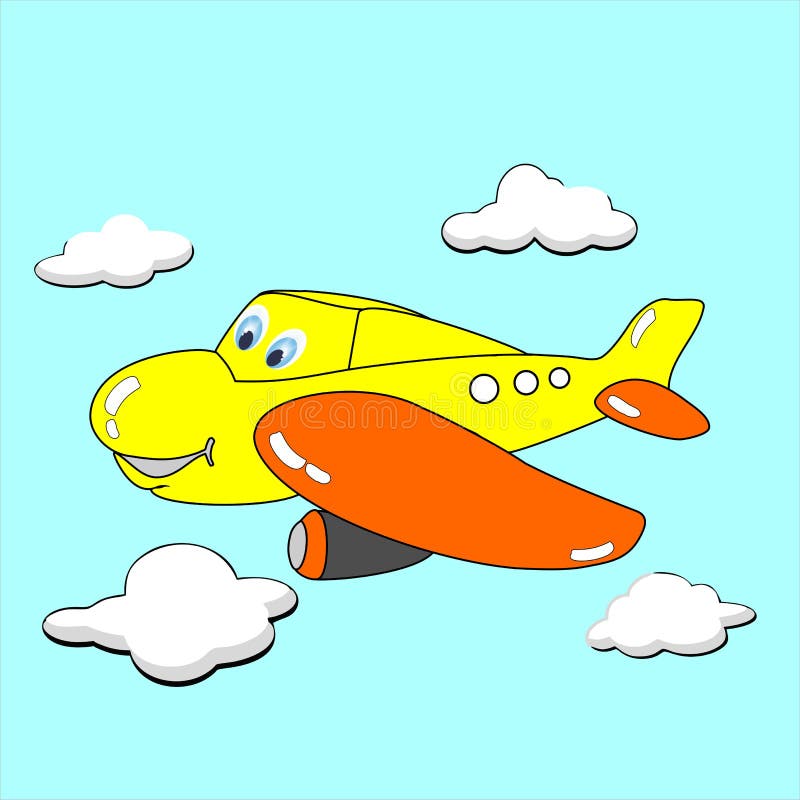 Funny plane cartoon character royalty free illustration