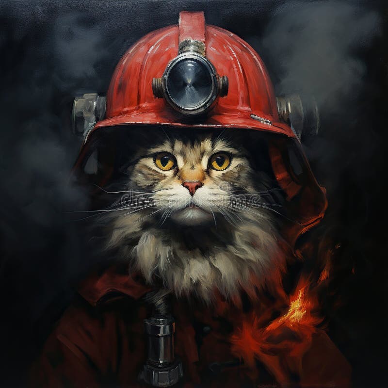 Cat icon (PFP)  Cat firefighter - Stock Illustration [106509363