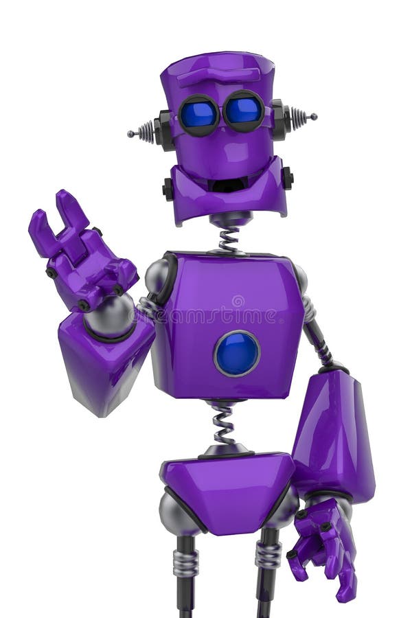 Funny Purple Robot Cartoon Saying Hello in a White Background Stock  Illustration - Illustration of android, glossy: 143954849