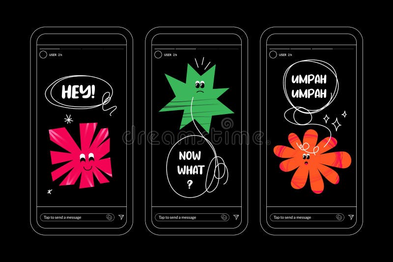 Funny Quotes on Mobile Phone Screens Stock Vector - Illustration of black,  phone: 215519949