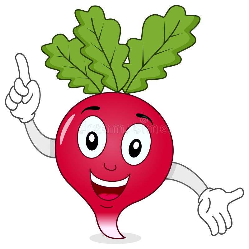 Funny Radish Character Smiling Stock Vector - Illustration of colorful