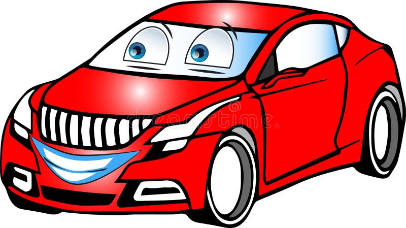Funny Scared Yellow Colored Cartoon Car Stock Illustration - Illustration  of lenses, moisture: 118075496