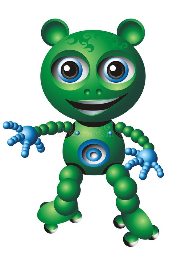 Funny robot stock illustration