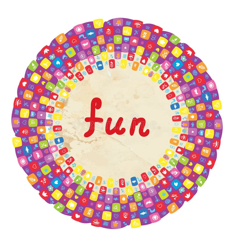 Funny round frame for kids with toys royalty free illustration