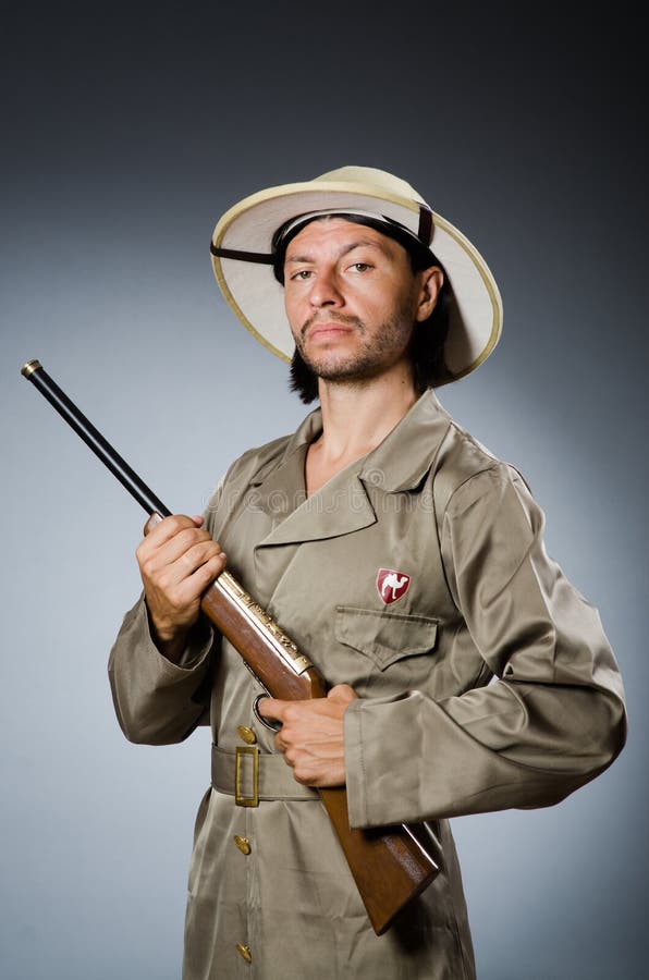 Funny safari hunter stock image. Image of humorous, clothing - 47029023