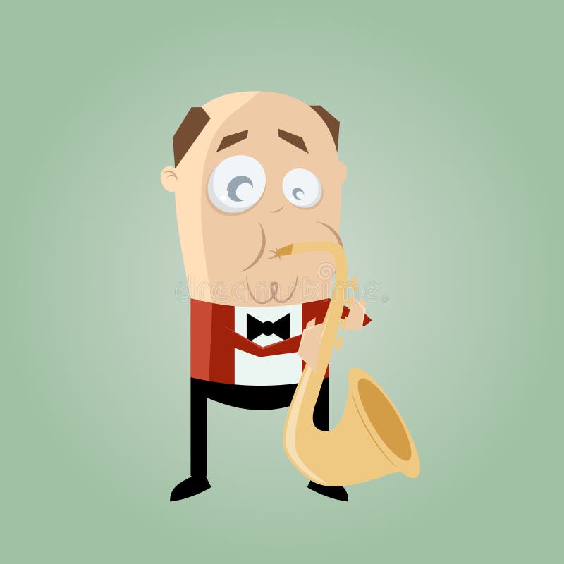 Funny saxophone player stock vector. Illustration of humorous 30920322
