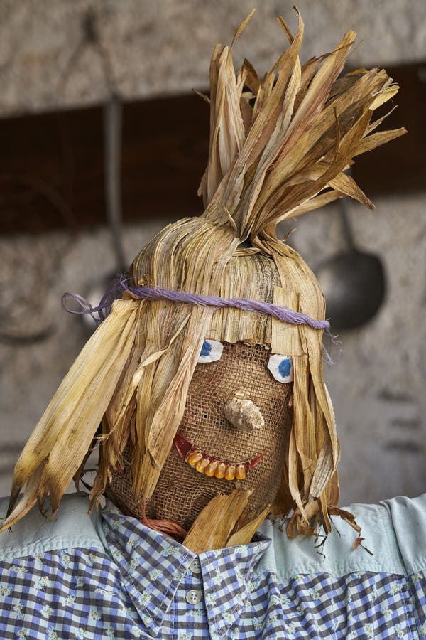 Funny Scarecrow in the Farm Stock Photo - Image of decorative ...