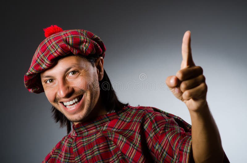 Funny Scotsman in Traditional Stock Image - Image of heritage, humorous