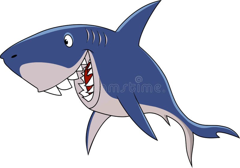 Funny shark cartoon stock vector. Illustration of ocean - 22642558