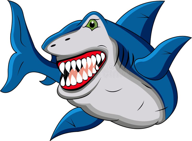 Funny shark cartoon stock vector. Illustration of fish - 23199678