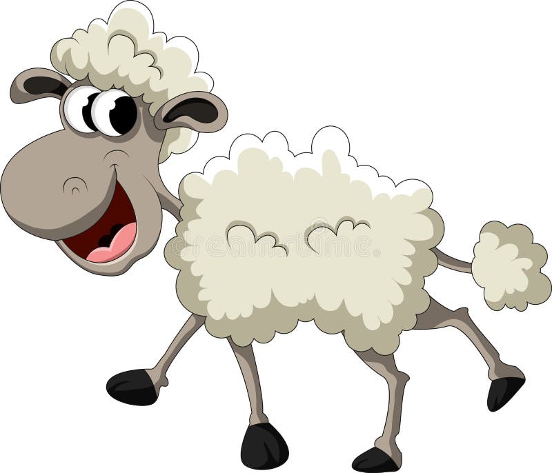 Funny sheep cartoon stock illustration. Illustration of cartoon - 28911439