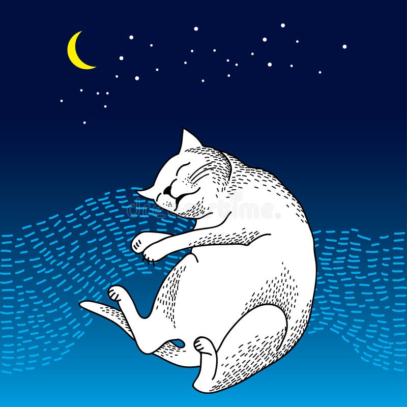 Funny Sleeping Cat. Series Of Comic Cats Stock Vector - Illustration of ...