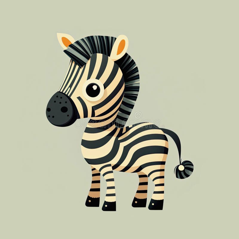 Cute Little Zebra, Cartoon Illustration. Stock Illustration ...