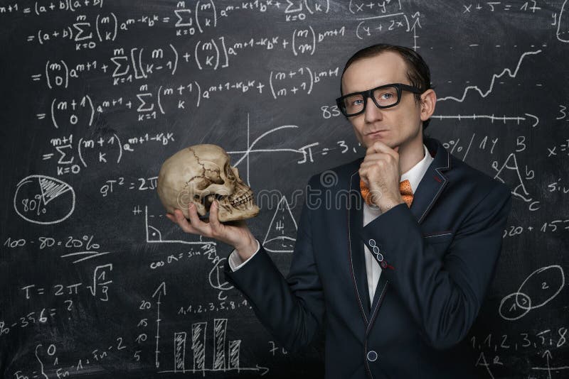 Funny smart nerd stock image