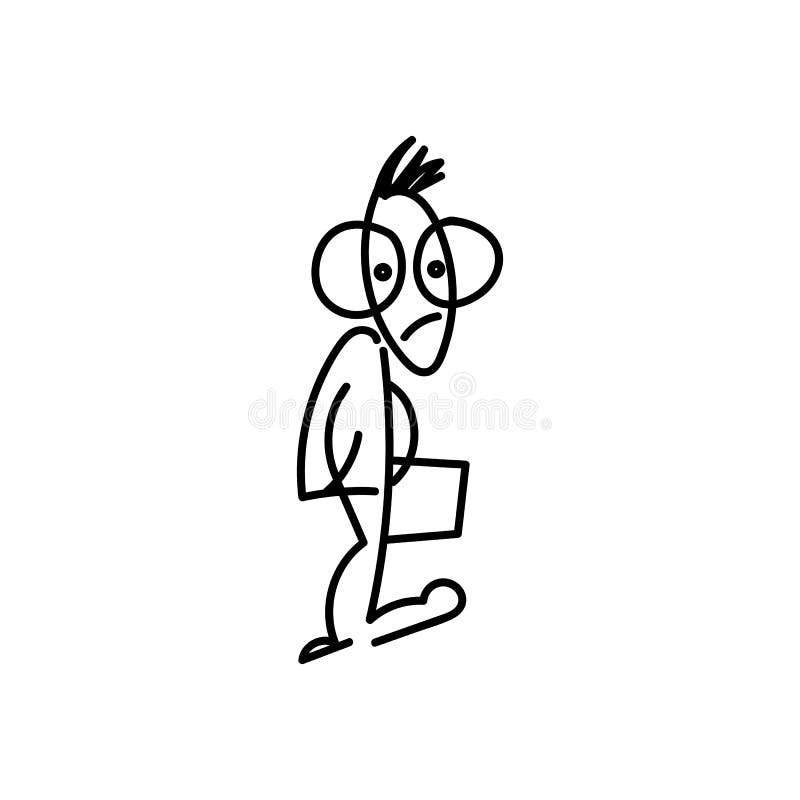 Funny smart student going to College. Nerd at school. Vector EPS10 vector illustration Funny smart student going to College. Nerd at school. Vector EPS10 vector illustration