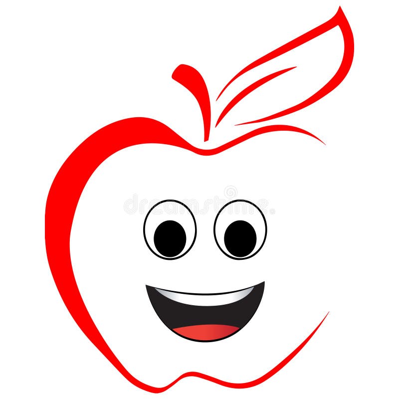 Funny and smiling apple face royalty free illustration