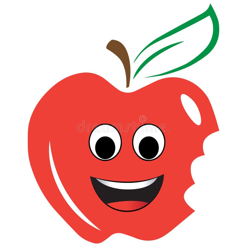 Funny and smiling apple face vector illustration