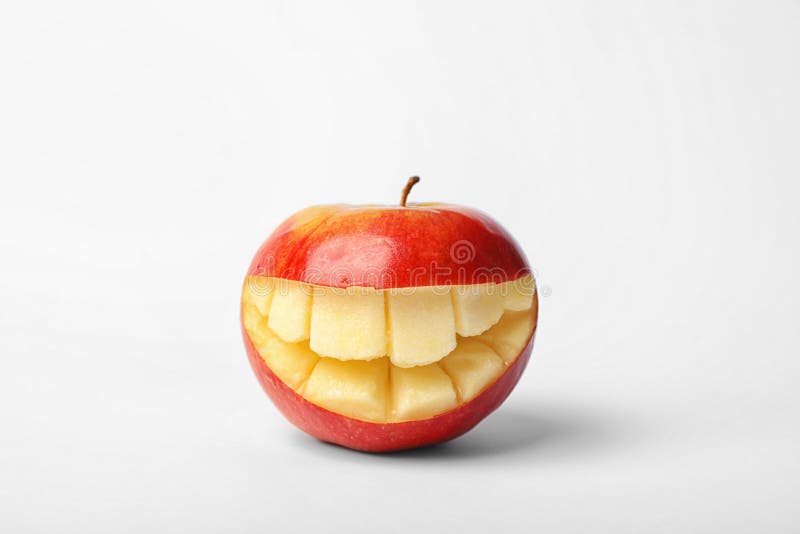 Funny smiling apple stock image. Image of funny, nutrition - 126580759