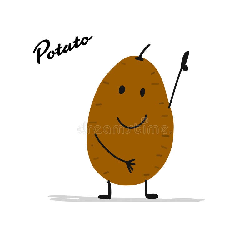 Funny Smiling Potato, Character for Your Design Stock Vector - Illustration of fries, batata: 125608054 Funny Smiling Potato, Character for Your Design Stock Vector - Illustration of fries, batata: 125608054