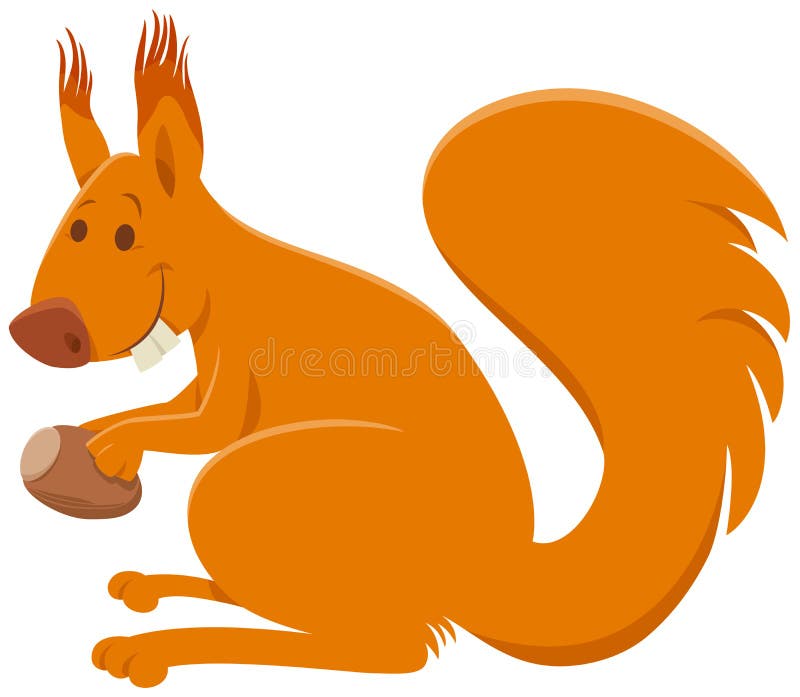 Funny Squirrel Cartoon Animal Comic Character Stock Vector