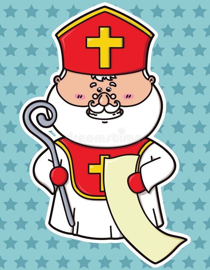 Funny St. Nicholas. stock illustration