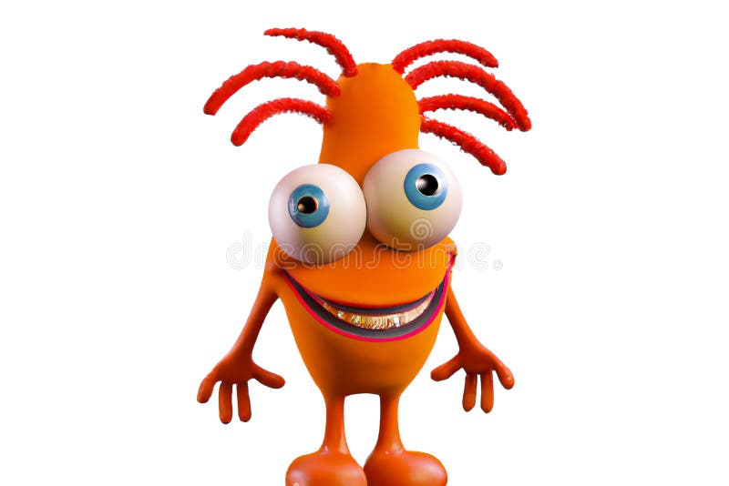 Funny Strange Fantasy Monster Smiling with Big Eyes - Digital 3D  Illustration Stock Illustration - Illustration of animation, nature:  265952078