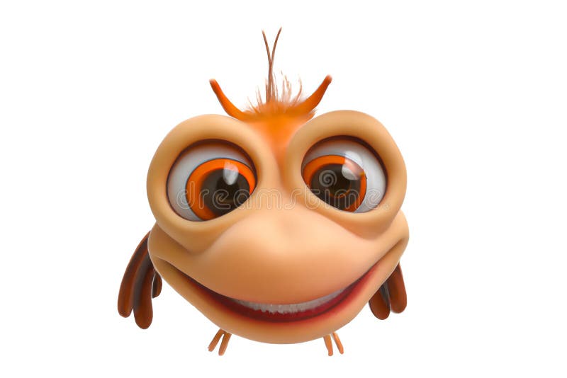 Funny Strange Fantasy Monster Smiling with Big Eyes - Digital 3D  Illustration Stock Illustration - Illustration of animation, nature:  265952078