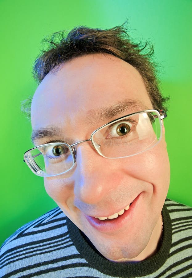 Funny Surprised Man in Glasses Portrait Stock Photo Image of eyes