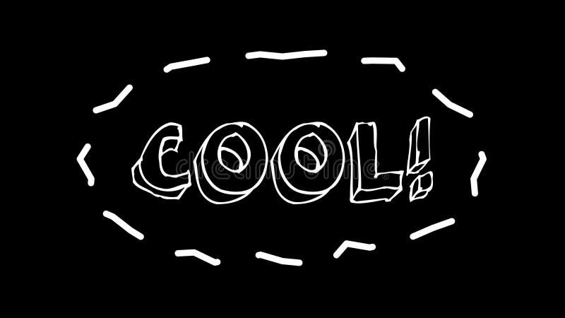 Funny text Cool with frame like worms, 3d render background, computer generated stock illustration