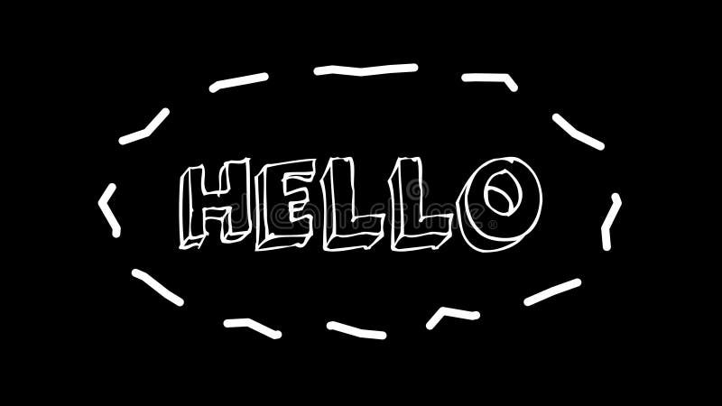 Funny text Hello with frame like worms, 3d render background, computer generated backdrop for happy creative royalty free illustration