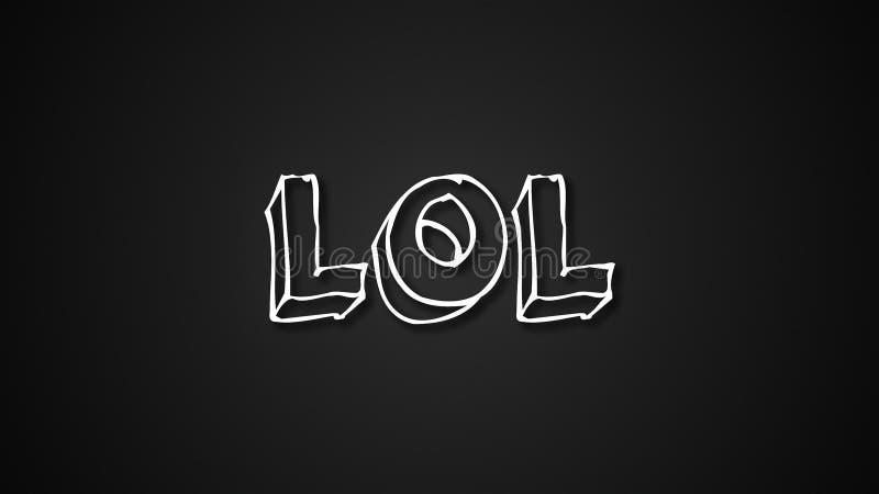 Funny text Lol with frame like worms, 3d render background, computer generated backdrop for happy creative stock illustration