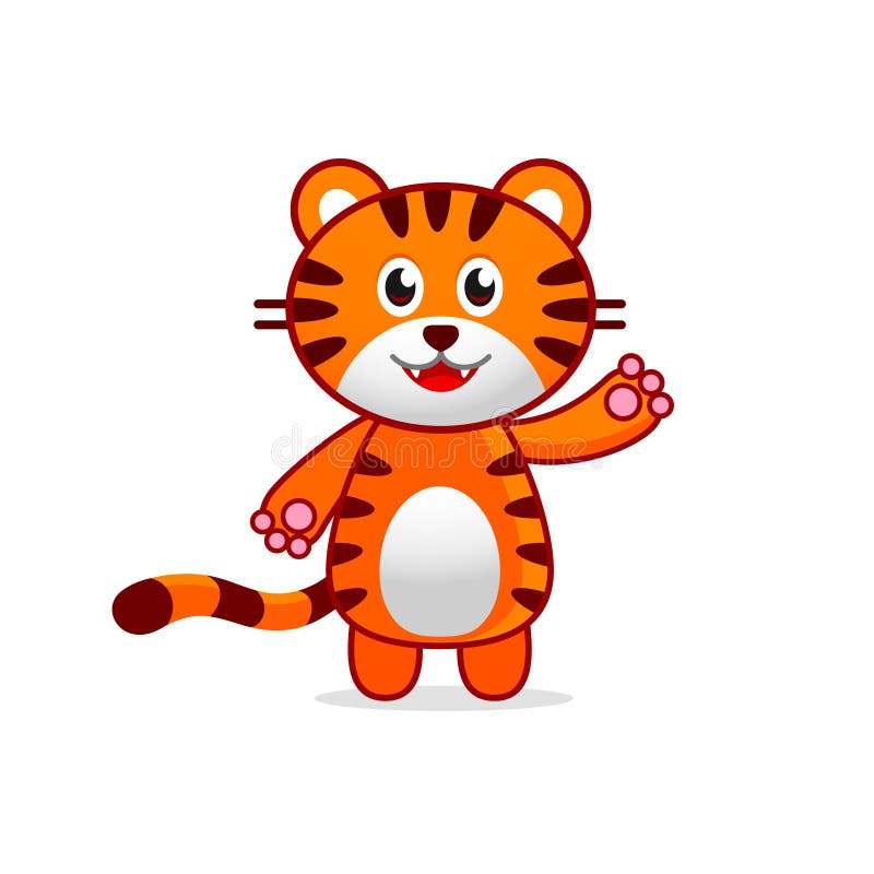 Funny Tiger Baby Vector Illustration for Kids. Stock Vector - Illustration  of paws, orange: 91654540
