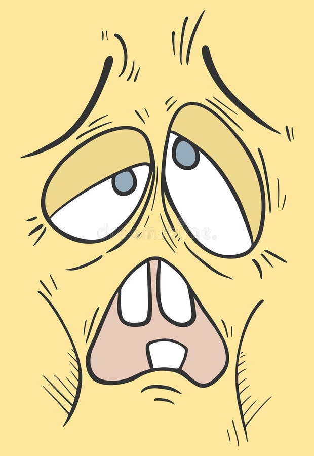 Funny Tired Expression Draw Stock Vector Illustration of human