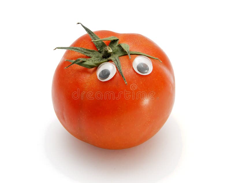 Funny Tomato With Eyes Isolated Stock Photography Image 8851902