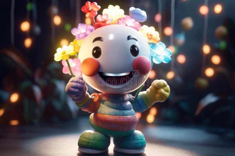 Funny toy electricity lamp, lamp night light generative ai royalty free illustration