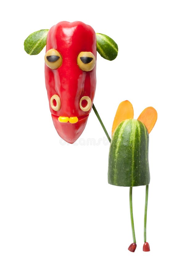 Funny vegetable cook with fork and spoon royalty free stock images Funny vegetable cook with fork and spoon royalty free stock images