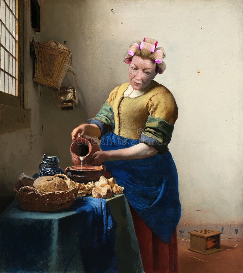 Mulher Vermeer Deitada Na Cama Antiga Da Copa Imagem de Stock - Imagem de  vestido, roupa: 164335627